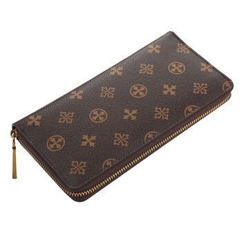 Kuqidaishu women's wallet korean style multi-card slot medium long clutch old pattern large capacity zipper clutch n5566 brown