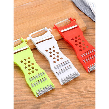 Stainless steel grater of the same style as fat donglai, vegetable cutter, double-headed grater, peeler, stainless steel grater, multifunctional melon multifunctional vegetable peeler, random color 1 piece