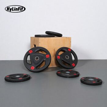 Kylinfit black rubberized barbell plate, sports large hole plate, olympic bar dumbbell training plate, gym weight bench weight plate, 80kg combination set (remarks required for specifications)