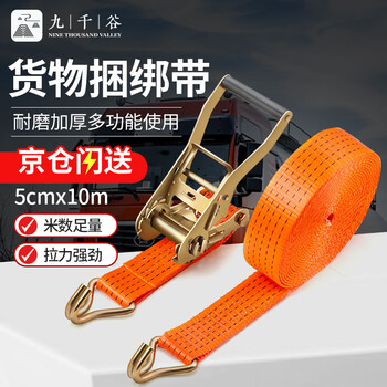 Jiuqiangu truck rope tightener cargo strapping truck cargo tightening strap rope tensioner trailer rope ratchet brake rope with tensioner + webbing + hook 5cm*10 meters