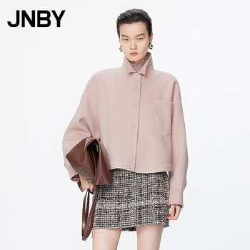 Jnby/jiangnan buyi autumn and winter woolen jacket with cashmere silhouette simple loose shirt collar 5o0812700