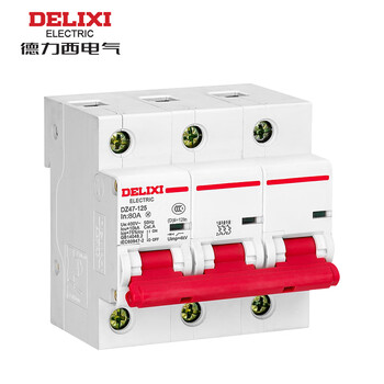 Delixi electric dz47-125 high current circuit breaker dz471253d80 3p 80a d type 10ka 400vac