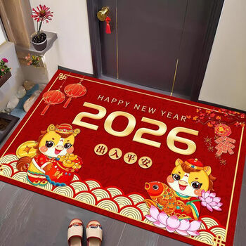 Vinoa 2026 new chinese entry door porch floor mat home festive living room bedroom entrance door carpet dirty resistant door mat 2026 new year floor mat-tjj1 50cm*80cm