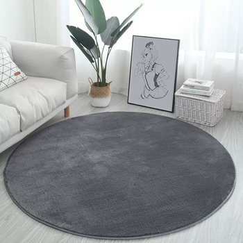 Yusenyi round carpet mat children's study chair mat thickened living room coffee table bedroom bedside cute hanging basket computer chair mat dark gray 100 pieces 100cm diameter round (collection and purchase priority delivery)