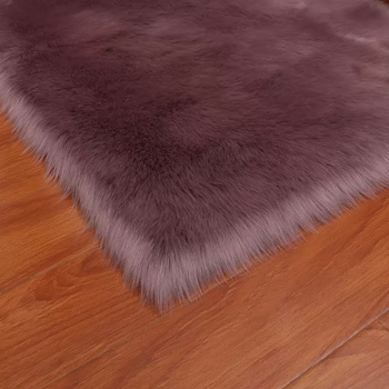 Yusenyi white plush mirror carpet bedroom bedside carpet cloud plush living room coffee table floor mat bay window mat grape purple 60 pieces