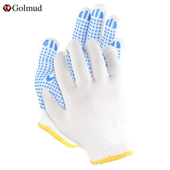 Gorm plastic labor protection gloves 12 pairs/pack, polyester material, thickened and wear-resistant, non-slip construction site gloves gm551