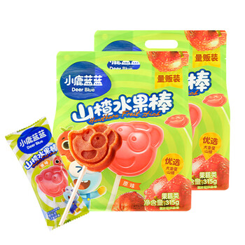Fawn blue hawthorn lollipops fresh fruit dietary fiber individually packaged baby snacks 315g 2 bags