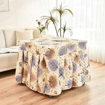 Vinoa fire table cover square electric stove cover stove heating table cover fire table electric stove cover national color tianxiang 4-piece skirt thickened one-piece style length 70*width 70*height 68 cm