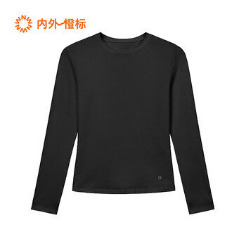 Good elasticity inside and outside, women's cotton slim long-sleeved base layer t-shirt for women, zhang xiaowan's same style base layer, new year's gift, slim-fit round neck long sleeve-calm black (2025) l