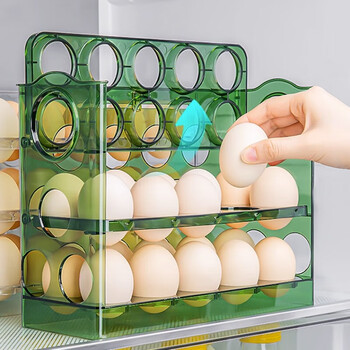 Home story (katei story) japanese egg storage box refrigerator side door special egg box refrigerator refrigerator crisper kitchen egg tray egg rack egg storage box dark green *1 piece