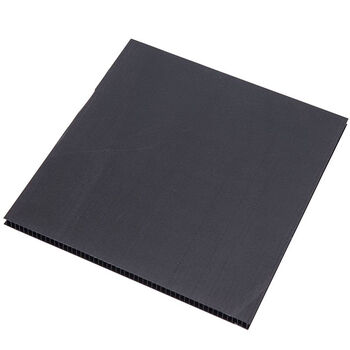 Pp plastic turnover box knife card backing plate partition wantong board corrugated board honeycomb board calcium plastic board black 1x1 meter (10 sheets)_3 mm