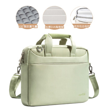 Calculat&keen laptop bag 16-inch ladies 2025 new commuting 14 suitable for huawei matebook 13 and xiaoxin air15 - light green comes with shoulder strap (large capacity airbag shockproof can be put in suitcase) 13 inch