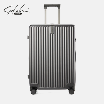 Satchi suitcase women's large capacity lightweight trolley case men's fashionable and durable suitcase password lock boarding case gray 24 inch
