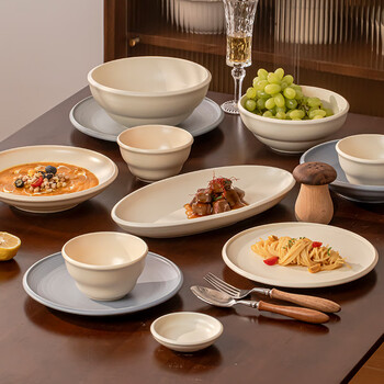 Lowe dishware set household light luxury high-end tableware set 2025 new style simple move-in new home dishware set