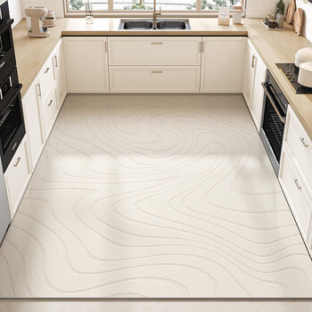 Rsrddy kitchen floor mat 2025 new fully paved pvc waterproof carpet anti-slip, oil-resistant, dirt-resistant, wipeable and wash-free floor special 17191-wanhai 100cm*160cm safe and environmentally friendly
