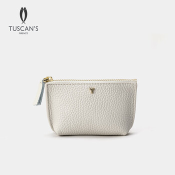 Tuscan s compact and exquisite clutch litchi pattern genuine leather small bag women's casual and versatile times group beige
