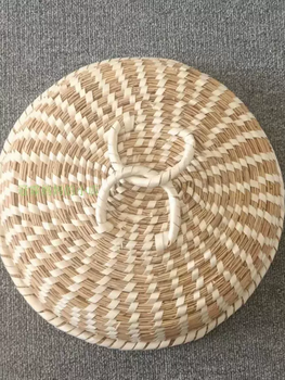 Yusen yicao straw handmade reed steamer iron aluminum pot rice cooker electric cooker non-arched natural pot lid with high dripping pot lid white inner diameter 20 cm