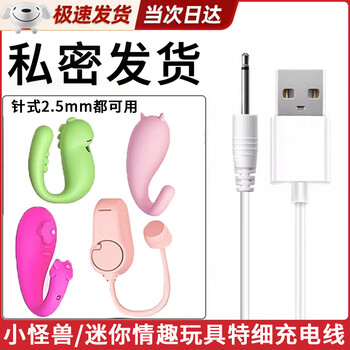 Xingyin pin type charging cable little monster charming flamingo vibrating egg charging cable funny bird honey 1s libo dragonfly secondary head mammoth data cable usb charging cable pin type dc2.5mm extended solid round hole - charging cable 1 meter