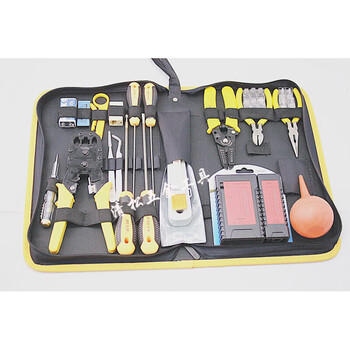He jiangong network cable pliers set network maintenance tools computer repair kit weak current tools v1s 23-piece set (three-use network cable pliers)