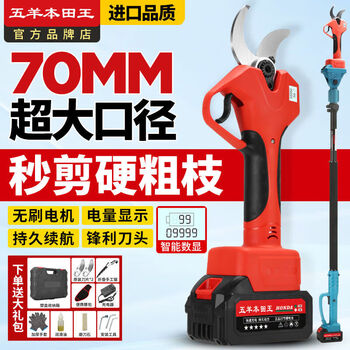 Wuyang honda wang electric scissors imported from japan, fruit tree pruning, greening garden scissors, tree branch pruning artifact, 5.0 lcd display (2 electric 2 knives) gift pack