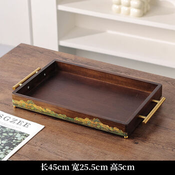 Walnut color solid wood living room tissue box home remote control storage new chinese coffee table creative paper box fruit plate