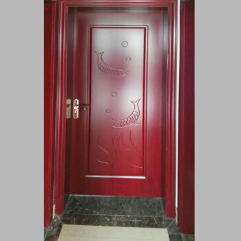 Customized wooden door indoor bathroom bedroom paint-free solid wood composite paint door solid wood composite paint (redwood)