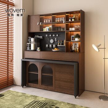 Only the weimeikang picnic sideboard and dining table integrated mid-century style storage cabinet and separate dining table storage cabinet can be customized. wilderness 2, high-end black with oak walnut color, high style three-in-one