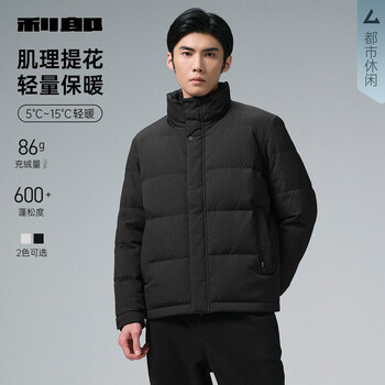 Lilang down jacket men's stand collar textured jacquard winter jacket 2025 new casual fashion men's down jacket