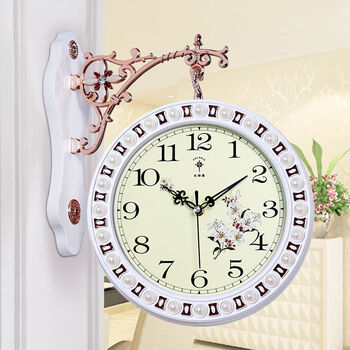 Polaris european double-sided wall clock for living room large double-sided clock mute personality creative modern simple 2025 new double-sided wall clock (2807 white)