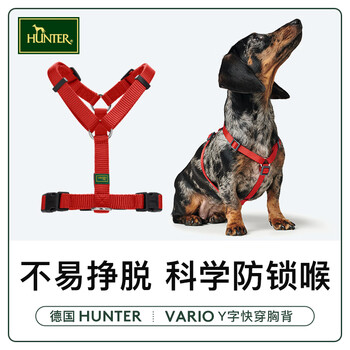 Hunter german hunter quick-wear y-shaped dog harness, explosion-proof, impact-proof and break-away, light and simple for large, medium and small dogs, orange xs-s, neck circumference 34-46cm | chest circumference 38-52cm