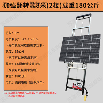 Shopkeeper he jiagong su's new glass door and window electric small lift crane hoist photovoltaic panel lift solar energy enhanced flip model 8 meters (2nd floor) load capacity 180 kg