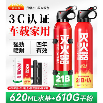 British class a vehicle fire extinguisher annual inspection vehicle household water-based dry powder new national standard portable small car 1l dry powder double-effect fire extinguishing combination (water-based 21b + dry_21b)