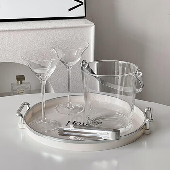 Beer ice bucket portable glass ice cube summer outdoor champagne bucket thickened internet celebrity beverage water naked portable ice bucket set + ice clamp