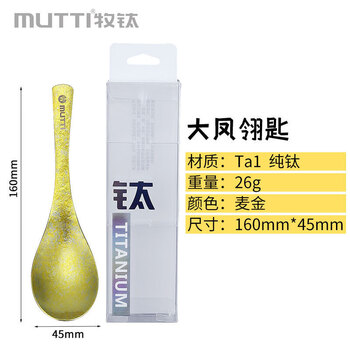 Zwilling pure titanium spoon household portable ice flower design large phoenix feather spoon-mckin