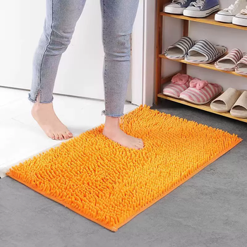 Yusen yi chenille carpet door mat entrance living room bedroom bathroom floor mat kitchen bathroom mat water-absorbent anti-slip orange 30x50cm