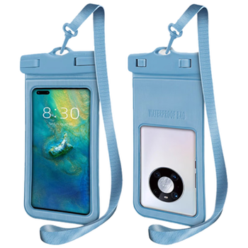 99% new four-leaf heart mobile phone waterproof bag with touch screen large waterproof case dustproof lanyard rafting mountain climbing hot spring travel takeaway special black