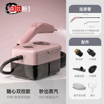 Kaooseen japan imported quality household steam cleaner new high temperature and high pressure multi-functional kitchen air conditioner fabric steam cleaning all opal powder-handle button + panel cnc double-cut model/7 brush heads 1