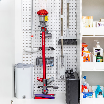 Sailotou hole board storage rack vacuum cleaner bracket no punching wall wall-mounted storage rack large board * 4 + l-shaped hook * 8