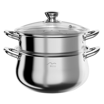 Wenlunshan multi-function electric steamer velp028 multi-function pot household electric pot steamed eggs and steamed buns pot stainless steel pot belly double-layer soup pot 26cm