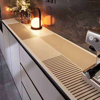 Piaoao tv counter top protection mat 2025 new sideboard light luxury waterproof dining table tablecloth no-wash anti-fouling table cabinet mat mig stripe customization contact remarks size