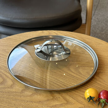 Super good quality tempered glass lid pot lid with air hole visible lid 18202224262830 28cm large handle glass lid