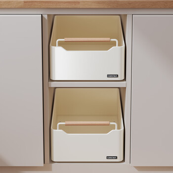 Drawer in the password cabinet, kitchen pull-out storage rack, cabinet drawer-type pull-basket storage box, seasoning storage rack under the sink, upgraded 14cm height, 35cm width, 43cm depth drawer | pre-installed three-section damping slide rails, no specifications