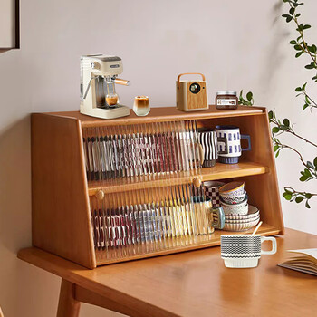 He jiagong solid wood cup tea set storage dining table counter top coffee cup holder dining table water cup tea cup storage rack storage box 1 pine wood wood color. changhong glass 45cm