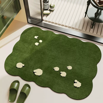 Yusenyi diatom mud bathroom floor mat bathroom door absorbent foot mat toilet shower carpet toilet non-slip mat luyinmei 80x120cm (soft on the feet, wear-resistant and durable)