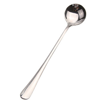 Beimuxing stainless steel coffee spoon, creative long-handled coffee stirring spoon, cute long-handled seasoning spoon, round ice spoon *1