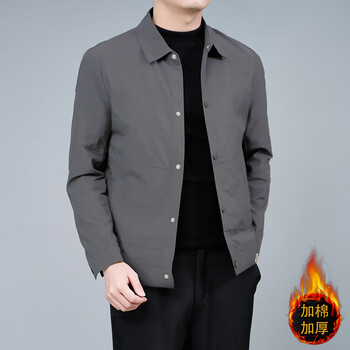 Joeone popular jacket for men 2025 new high-end workwear spring and autumn jacket autumn men's administrative thickened clothes gray cotton cotton cotton is too small it is recommended to go up one size m 85-106 pounds or so