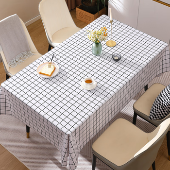 Qiyou disposable biodegradable tablecloth thickened waterproof and oil-proof no-wash nordic internet celebrity rectangular tablecloth coffee table cushion 10 pieces light luxury extra thick black and white checkered tablecloth 120cm*180cm