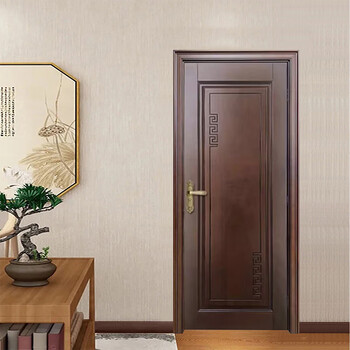 Solid wood door bedroom door rubber wood all solid wood painted door room door high-end wooden door set door interior door customization thai rubber wood painted door c