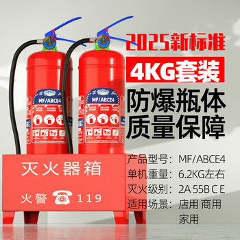 Vehicle-mounted fire extinguisher 2025 new national standard household 4kg shop store private car high temperature explosion-proof 4kg dry powder 32025 new national standard 2 fire extinguishers
