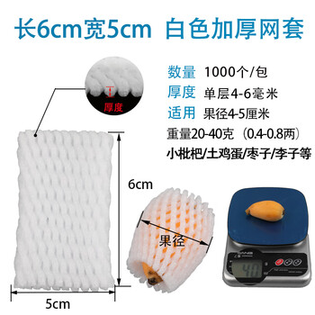 Kiwi special net, fruit net cover, shockproof protective cover, strawberry foam mesh bag, mesh bag, soft jujube net cover wholesale, 6*5 thickened, 1000 pcs
